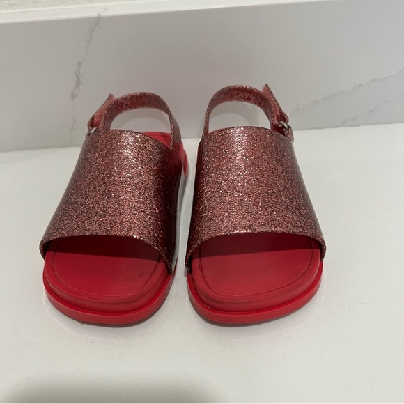 Mini Melissa Garnet Glitter Beach Slingback Open Toe Slide Sandals Size 10 - Picture 10 of 11